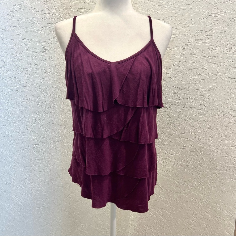 Apt 9 maroon cotton layered cami tank top adjustable straps